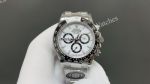 Rolex Daytona 40mm 7750 Movement White Panda Face SS Oyster Band Watch